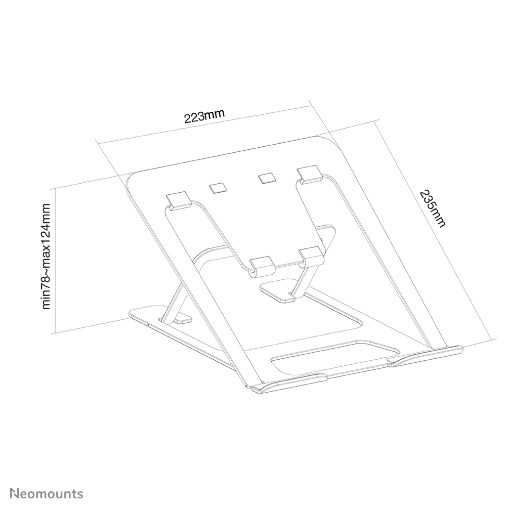 Neomounts faltbarer Laptop-Ständer - Notebook-Ständer - Schwarz - 25,4 cm (10 Zoll) - 43,2 cm (17 Zoll) - 254 - 431,8 mm (10 - 17 Zoll) - 5 kg