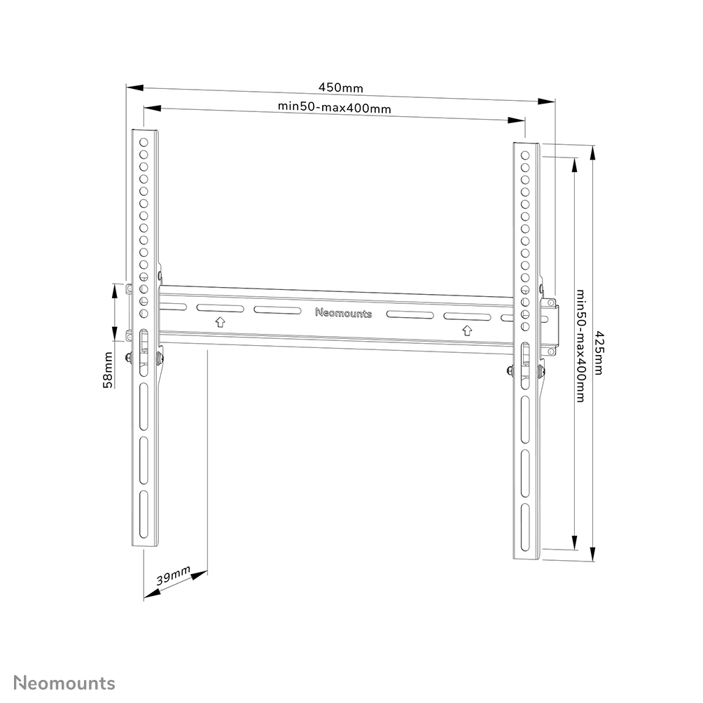 Neomounts TV-Wandhalterung - 40 kg - 81,3 cm (32 Zoll) - 165,1 cm (65 Zoll) - 50 x 50 mm - 400 x 400 mm - Schwarz