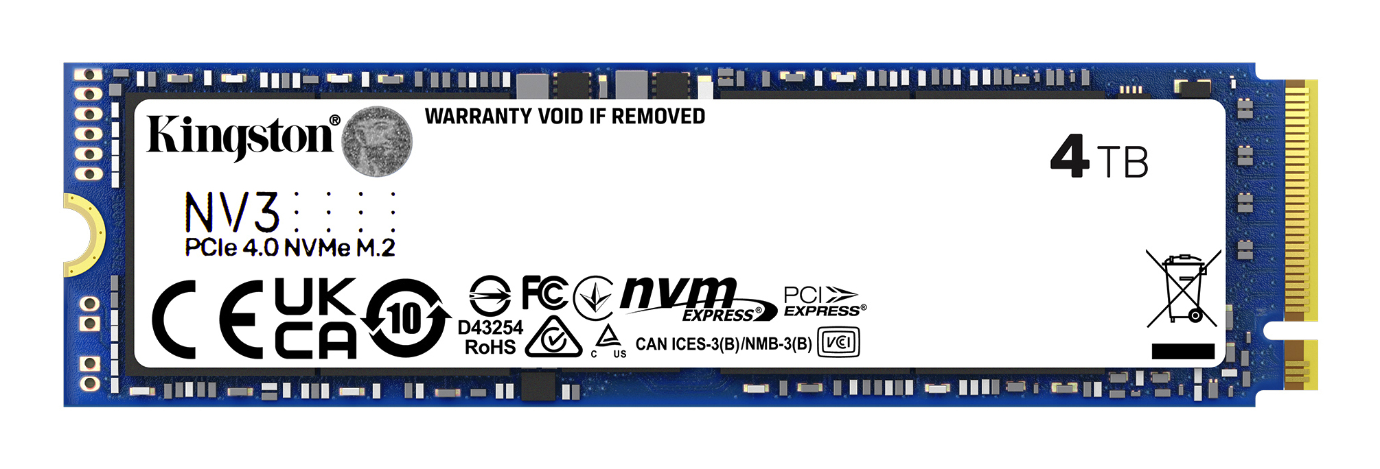 SSD Kingston M.2 2280 NV3 4 TB NVMe PCIe x4 (SNV3S/4000G) - BTO