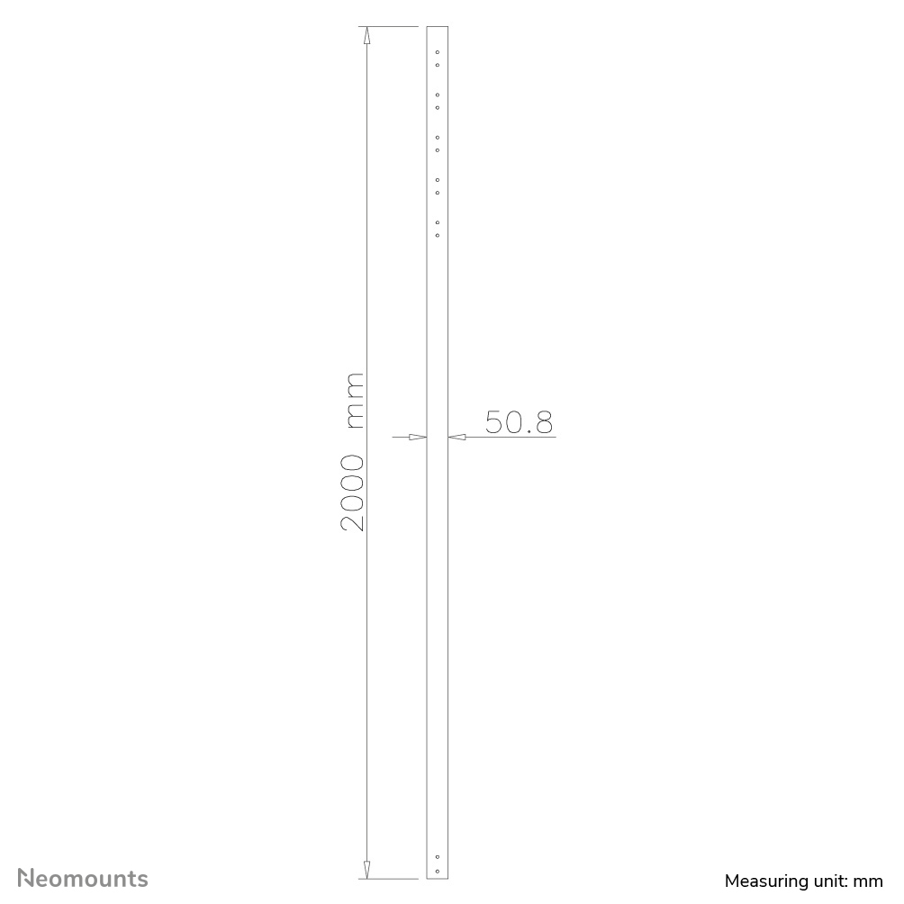 Neomounts 200 cm extension pole for FPMA-C200BLACK/C400BLACK/PLASMA-C100BLACK