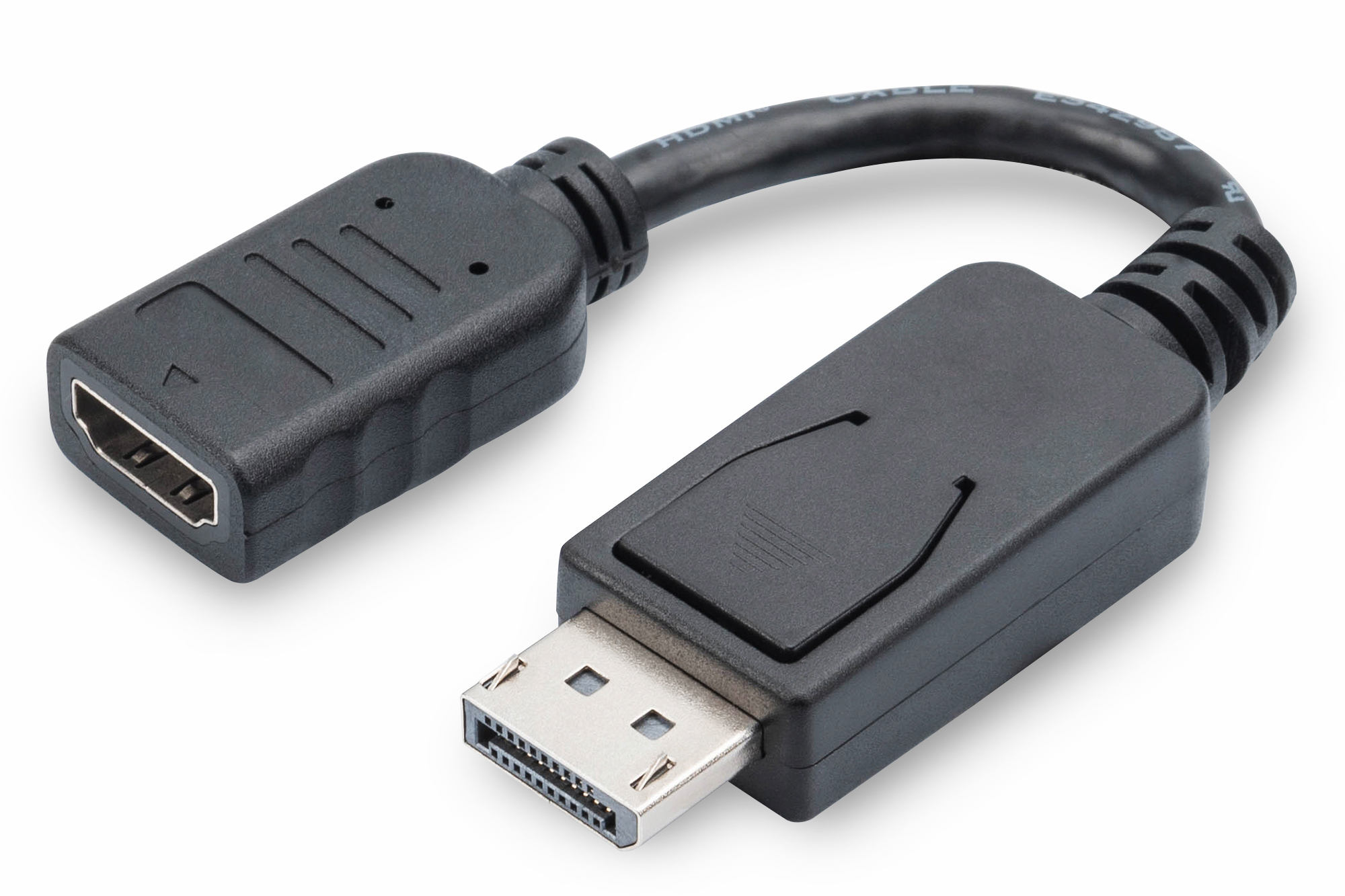 DIGITUS AK-340400-001-S DisplayPort Adapterkabel, DP - HDMI Typ A St/Bu, 0.15m