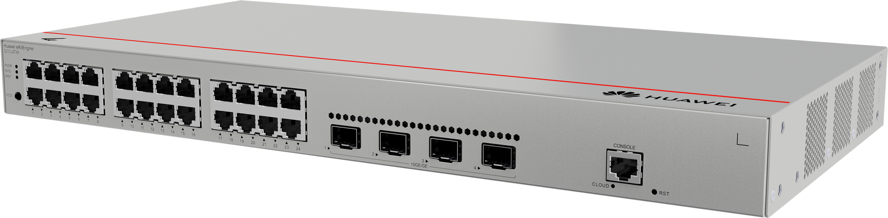 HUAWEI Switch S310-24T4X (24*10/100/1000BASE-T ports, 4*10GE SFP+ ports, built-in AC power)