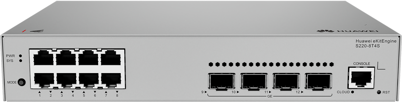 HUAWEI Switch S220-8T4S (8*10/100/1000BASE-T ports, 4*GE SFP ports, AC power)