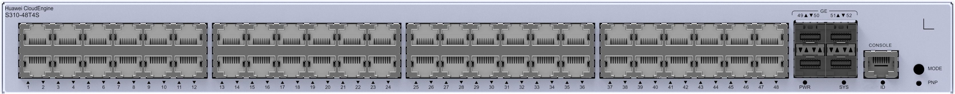 HUAWEI Switch S310-48T4S (48*10/100/1000BASE-T ports, 4*GE SFP ports, AC power)