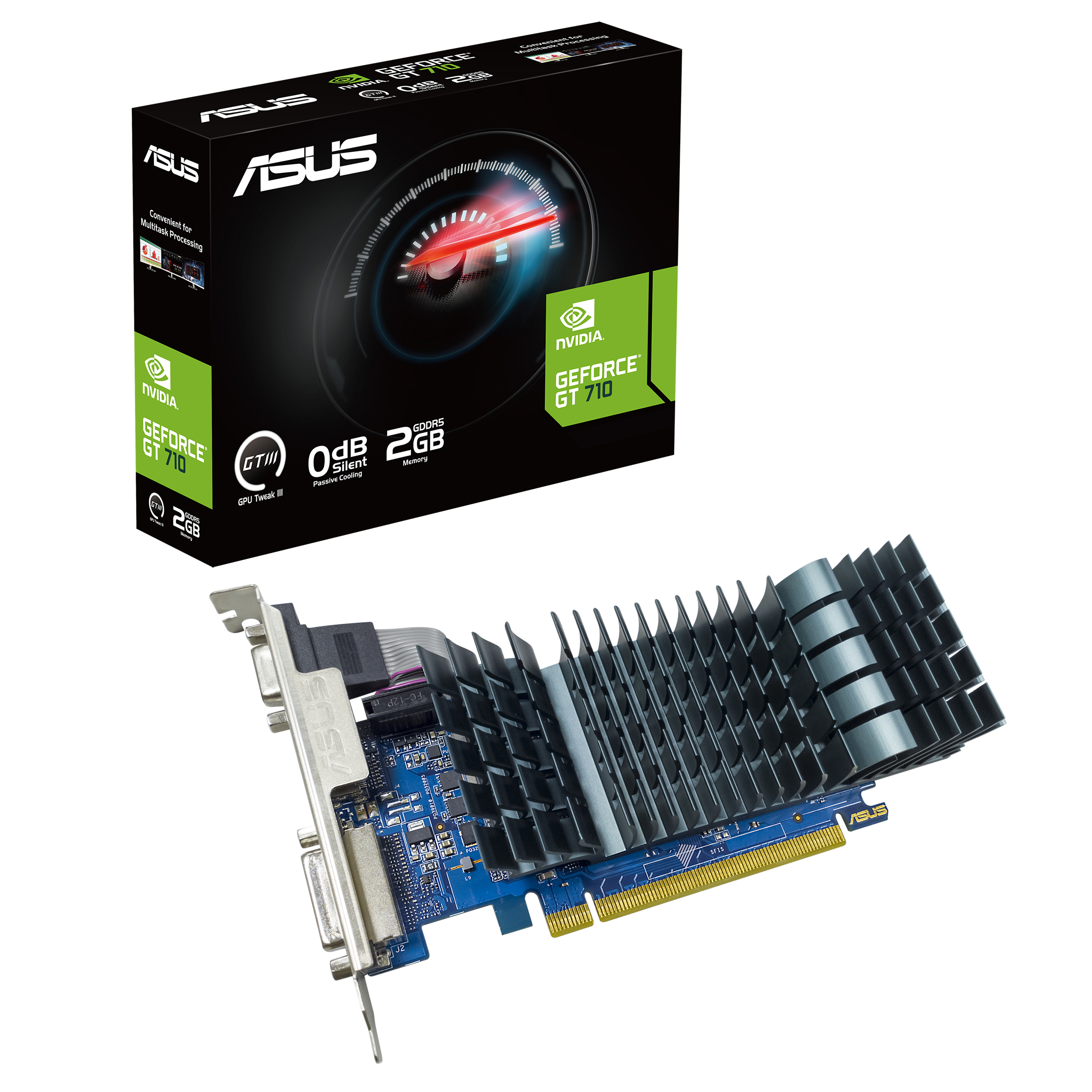 VGA ASUS GeForce GT 710 2 GB - 1x HDMI - 1x DVI - 1x VGA - passiv