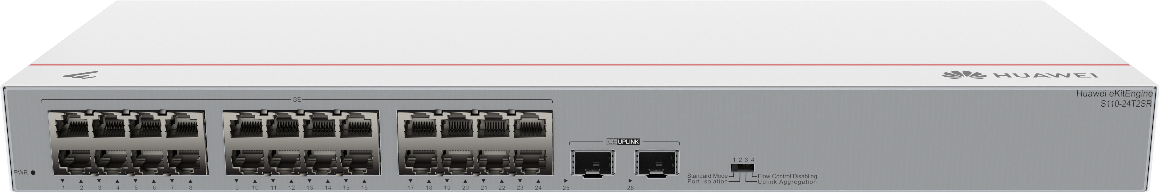 HUAWEI Switch (unmanaged) S110-24T2SR (24*10/100/1000BASE-T ports, 2*GE SFP ports, AC power)