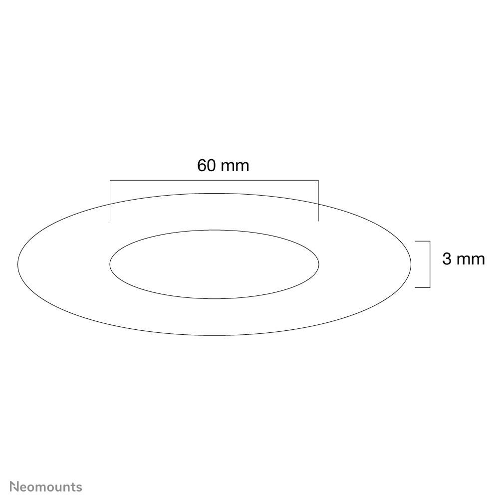Neomounts Abdeckrosette - Silber - Zimmerdecke - 3 mm - 6 cm - 1 Stück(e)