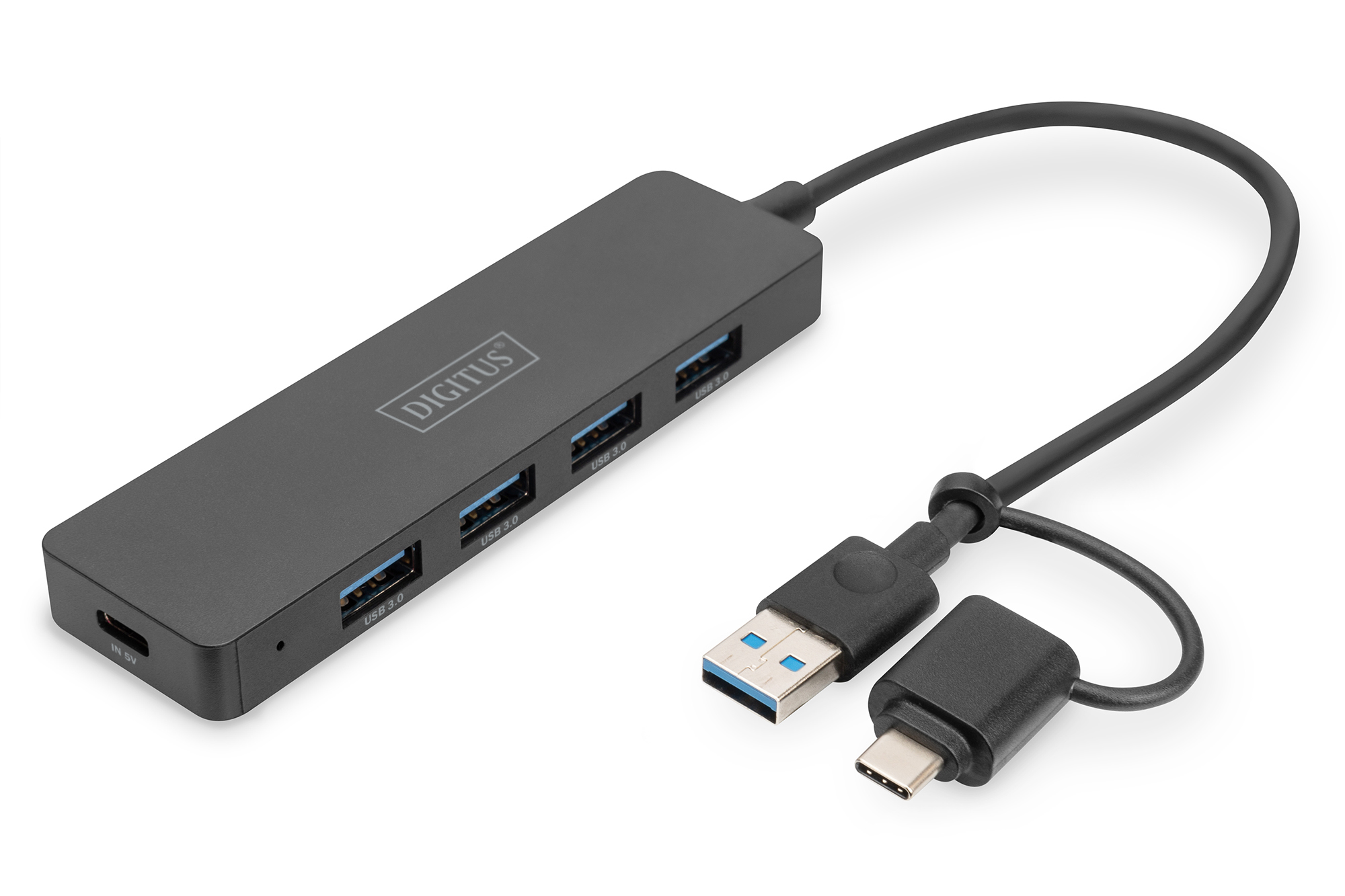 DIGITUS DA-70235 USB 3.0 Hub 4-Port, Slim Line