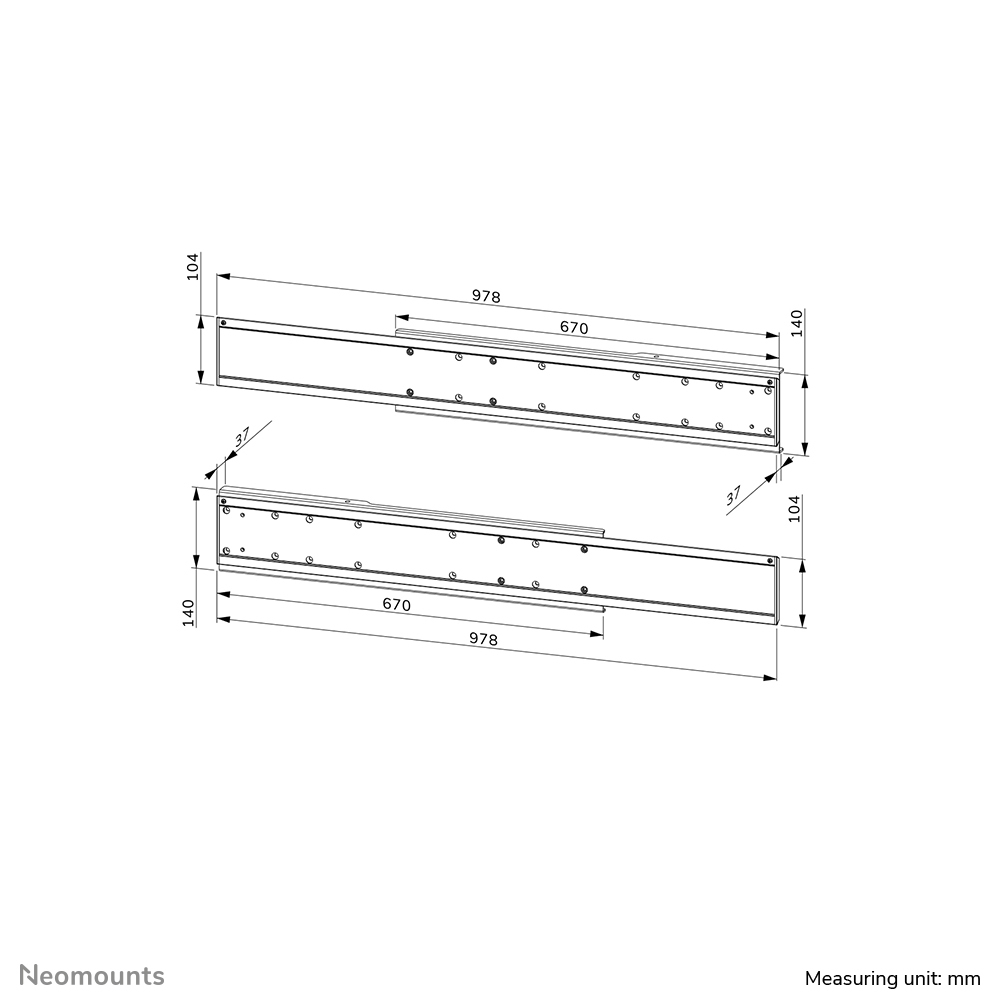 Neomounts Doppelbildschirm-Adapter - 2130 mm - 59 mm - 650 mm - 213 mm - 72 mm - 1010 mm