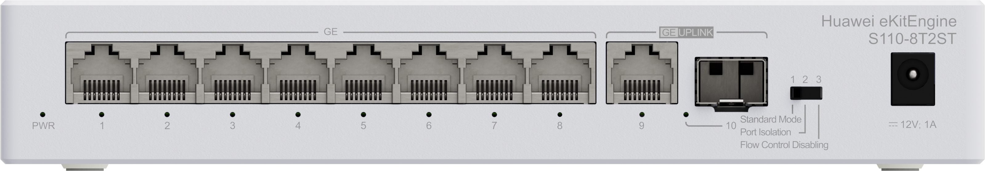 HUAWEI Switch (unmanaged) S110-8T2ST,S110-8T2ST,S110-8T2ST (8*10/100/1000BASE-T ports, 1*GE SFP...