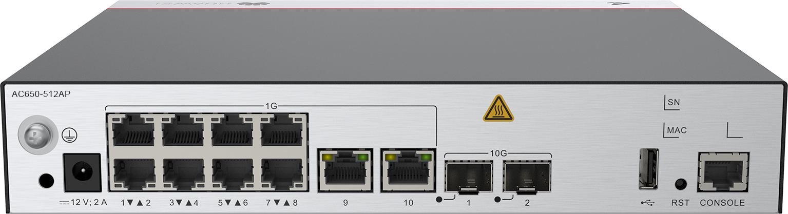 HUAWEI AccessPoint AC650-512AP mainframe (10*GE electrical ports,2*10GE optical ports, with AC/DC adapter)