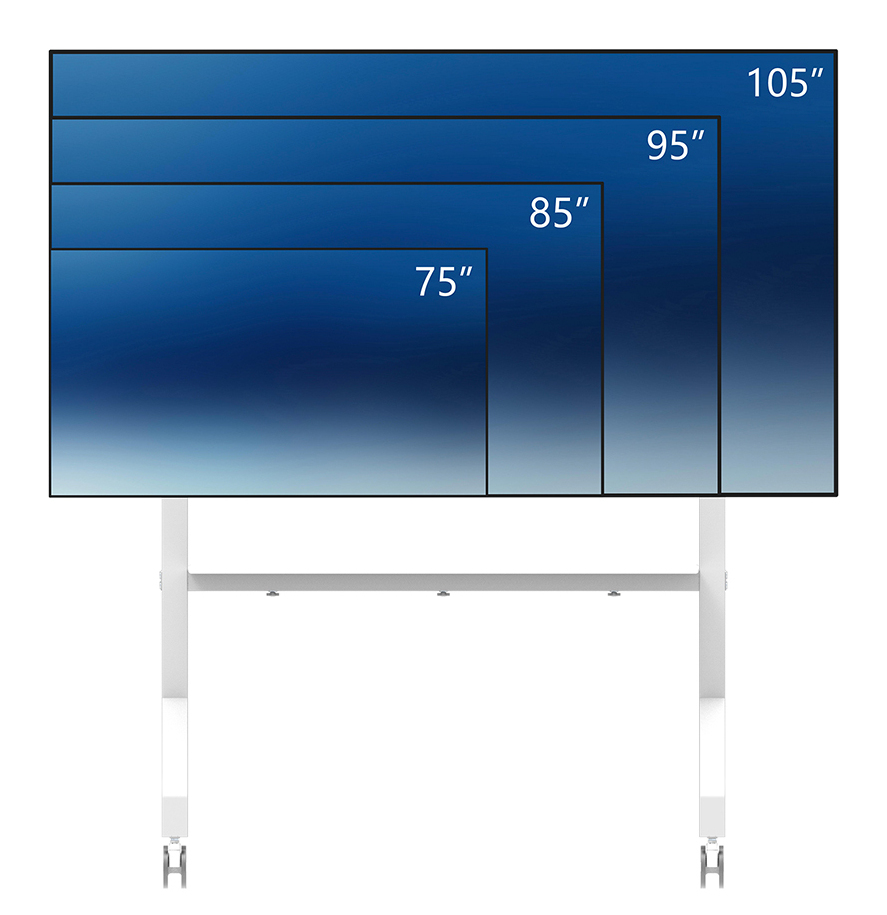 Neomounts FL50-575WH1  Wagen für  Displayständer  verriegelbar  Stahl  weiß  Bildschirmgröße: 178.1-301.4 cm (65"-110")