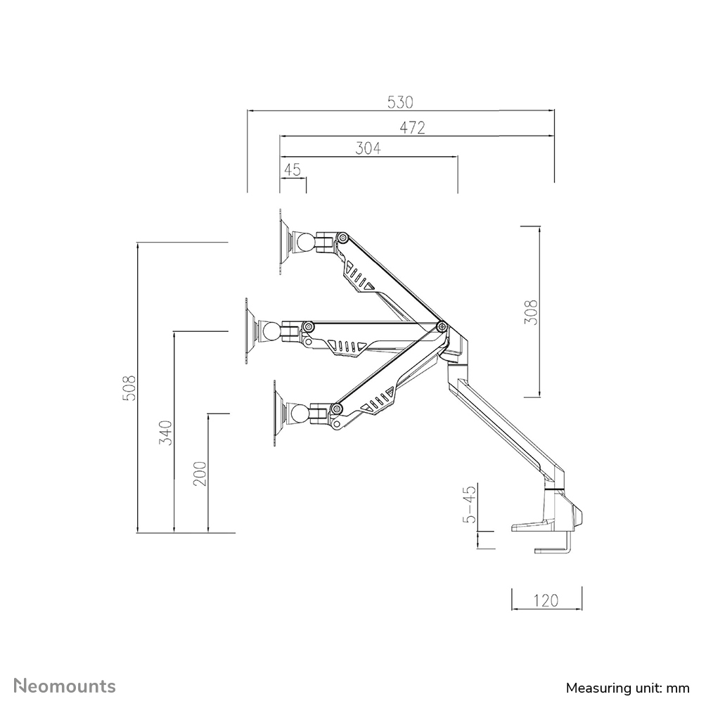 Neomounts  Flat Screen Desk Mount (clamp/grommet)