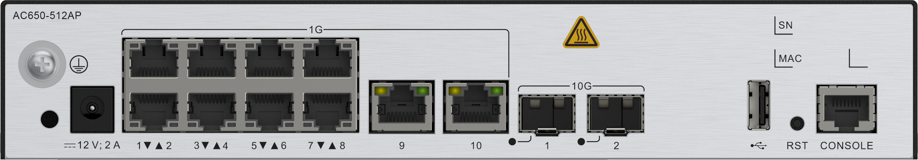 HUAWEI AccessPoint AC650-512AP mainframe (10*GE electrical ports,2*10GE optical ports, with AC/DC adapter)