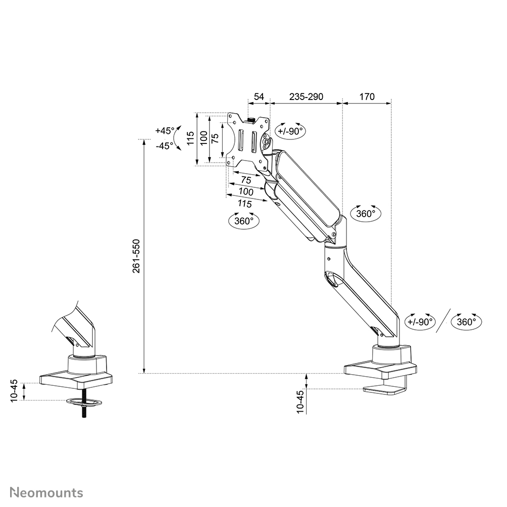 Neomounts Desk Mount 1 Ultra Wide Screen