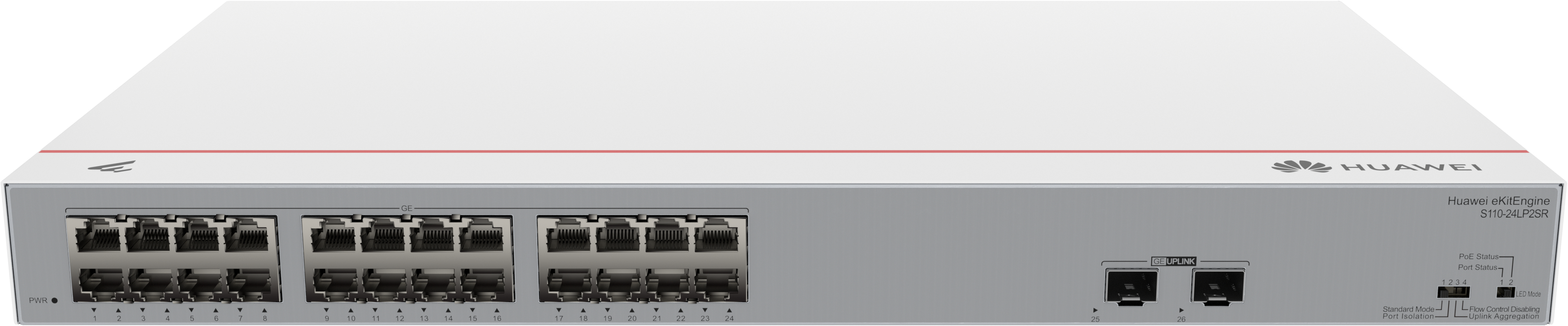 HUAWEI Switch (unmanaged) S110-24LP2SR (24*10/100/1000BASE-T ports, 2*GE SFP ports, PoE+, AC power)