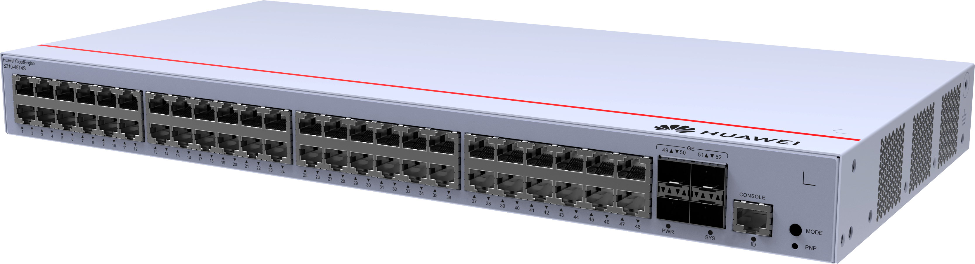 HUAWEI Switch S310-48T4S (48*10/100/1000BASE-T ports, 4*GE SFP ports, AC power)