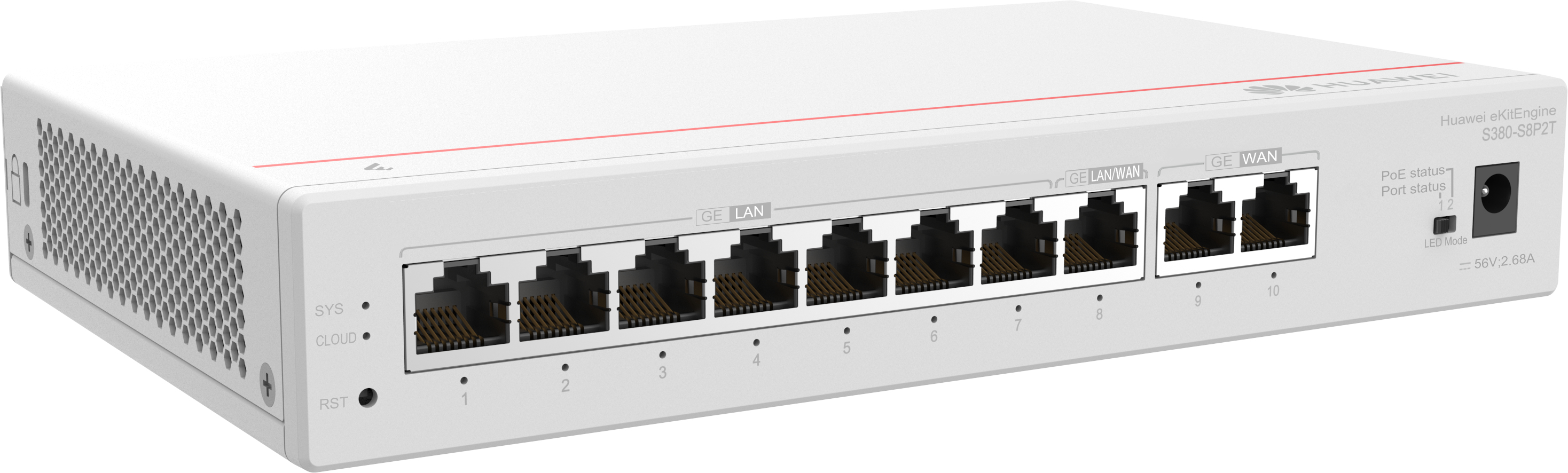 HUAWEI Router S380-S8P2T, 2*GE WAN, 8*GE LAN(PoE+, 124W)