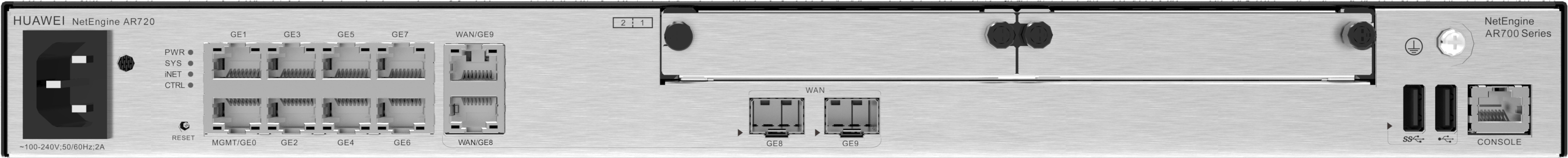 HUAWEI Router AR720, 2*GE combo WAN, 8*GE LAN, 2*USB 2.0, 2*SIC