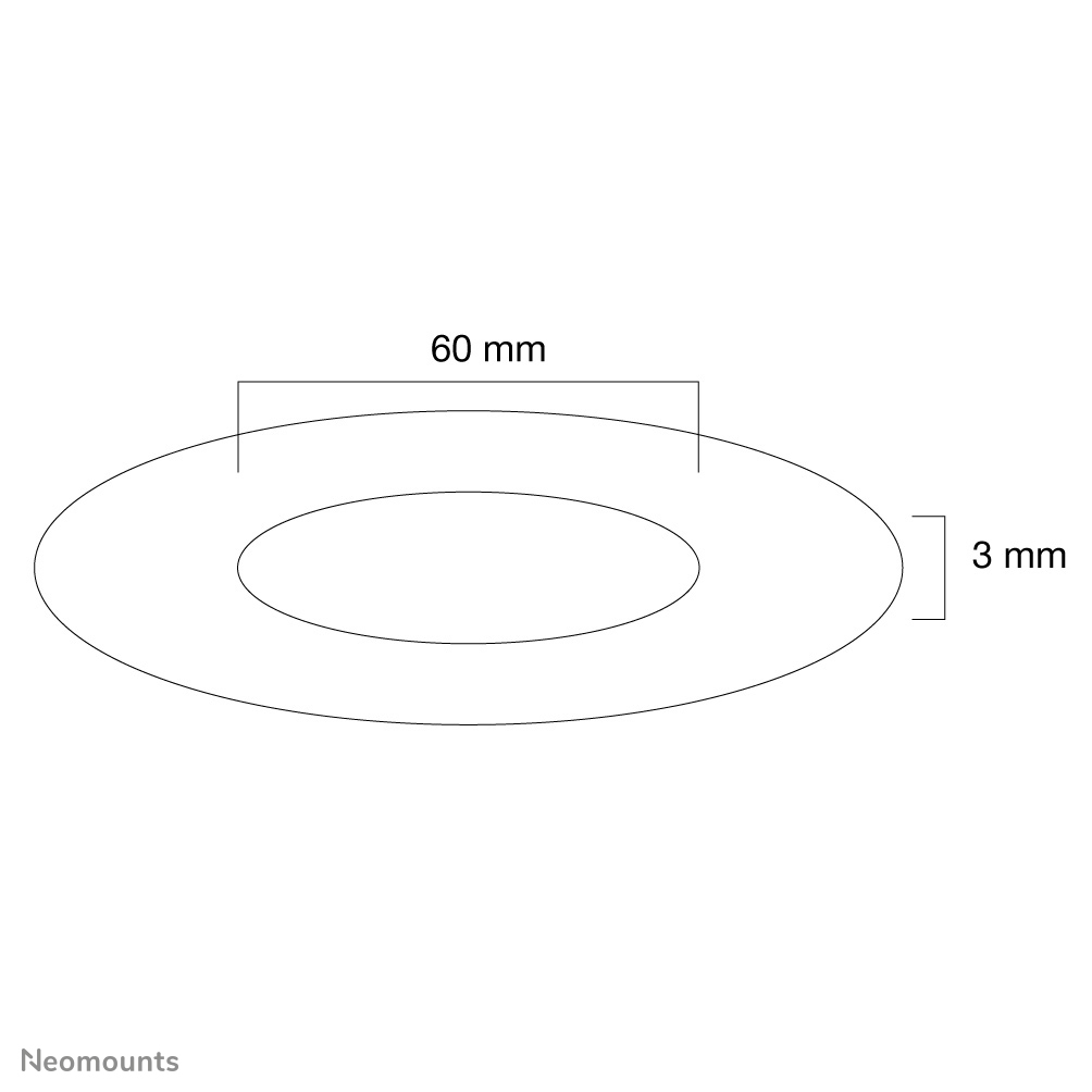 Neomounts Abdeckrosette - Zimmerdecke - 60 mm - 3 mm - 1 Stück(e)