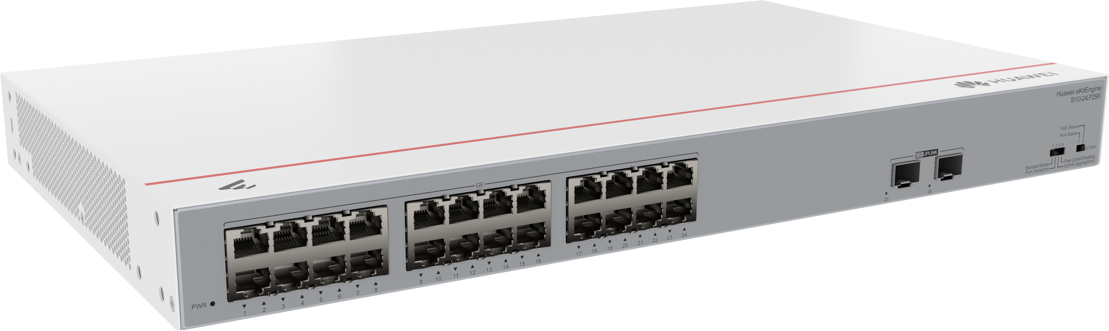 HUAWEI Switch (unmanaged) S110-24LP2SR (24*10/100/1000BASE-T ports, 2*GE SFP ports, PoE+, AC power)