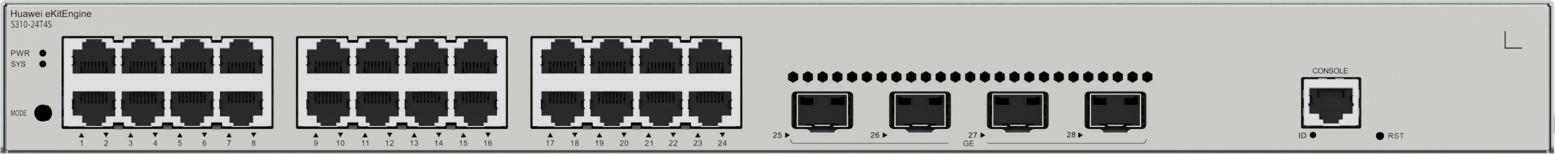 HUAWEI Switch S310-24T4S (24*10/100/1000BASE-T ports, 4*GE SFP ports, AC power)