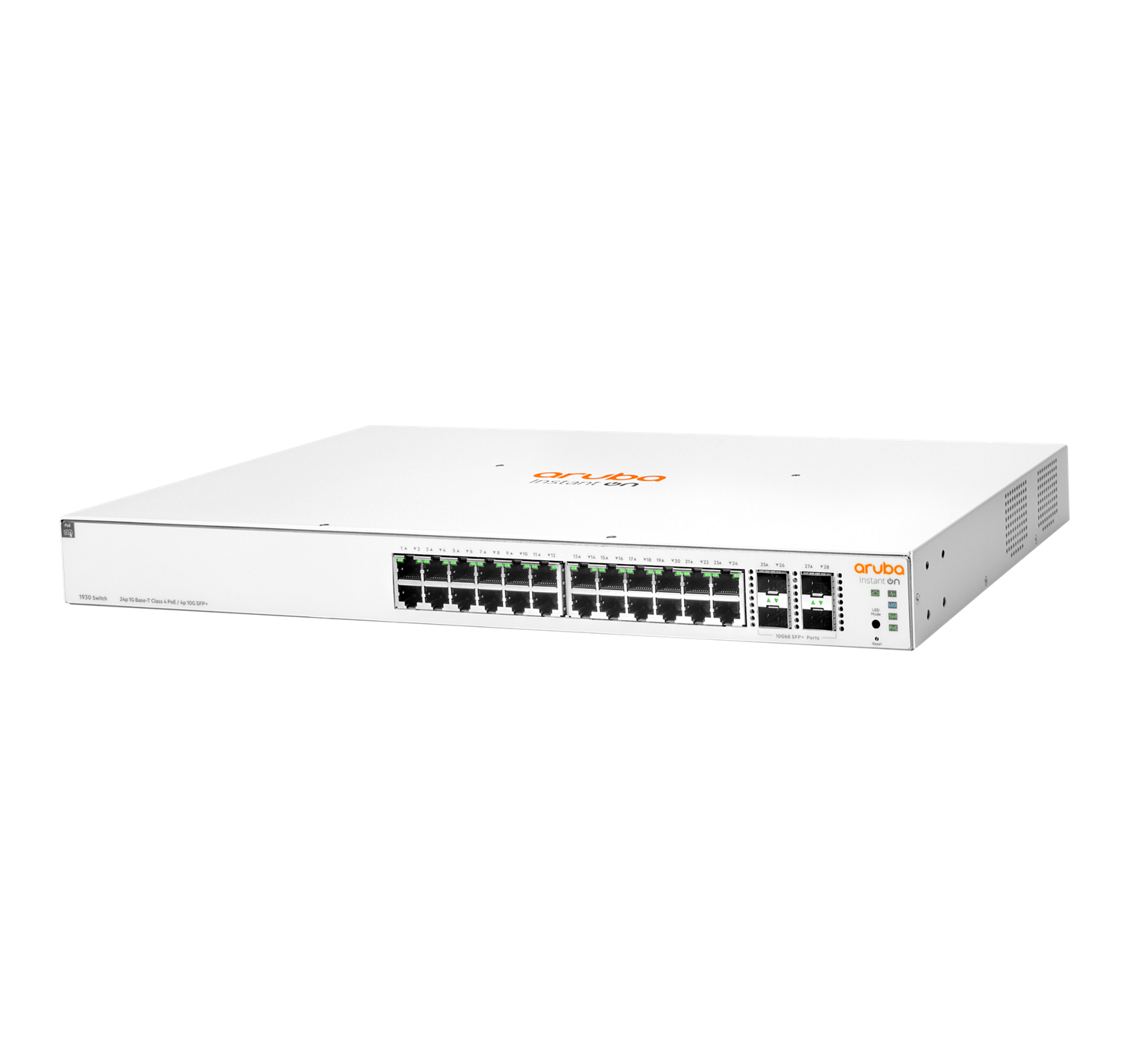 HPE Aruba Switch JL684B#ABB Instant On 1930 24G Class4 PoE 4SFP/SFP+ 370W, L3, managed, 24 x 10/100/1000 (PoE)