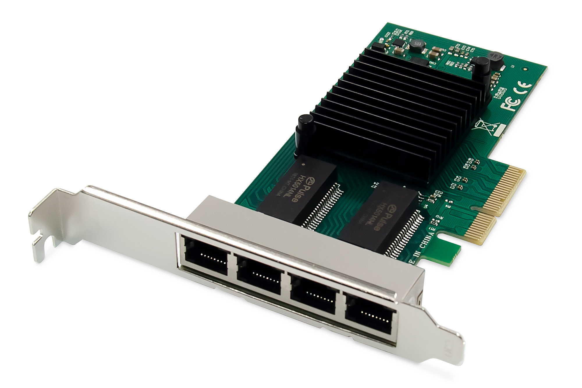 DIGITUS DN-10114 4 Port Gigabit Ethernet Netzwerkkarte, RJ45, PCI Express,  Intel I350