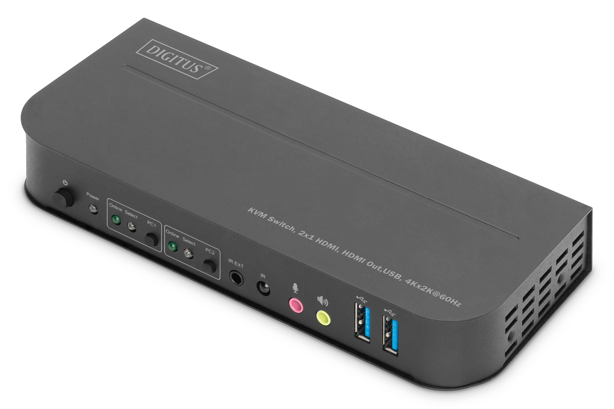 DIGITUS DS-12874 KVM Switch, 2x1 HDMI, HDMI Out,USB, 4Kx2K@60Hz