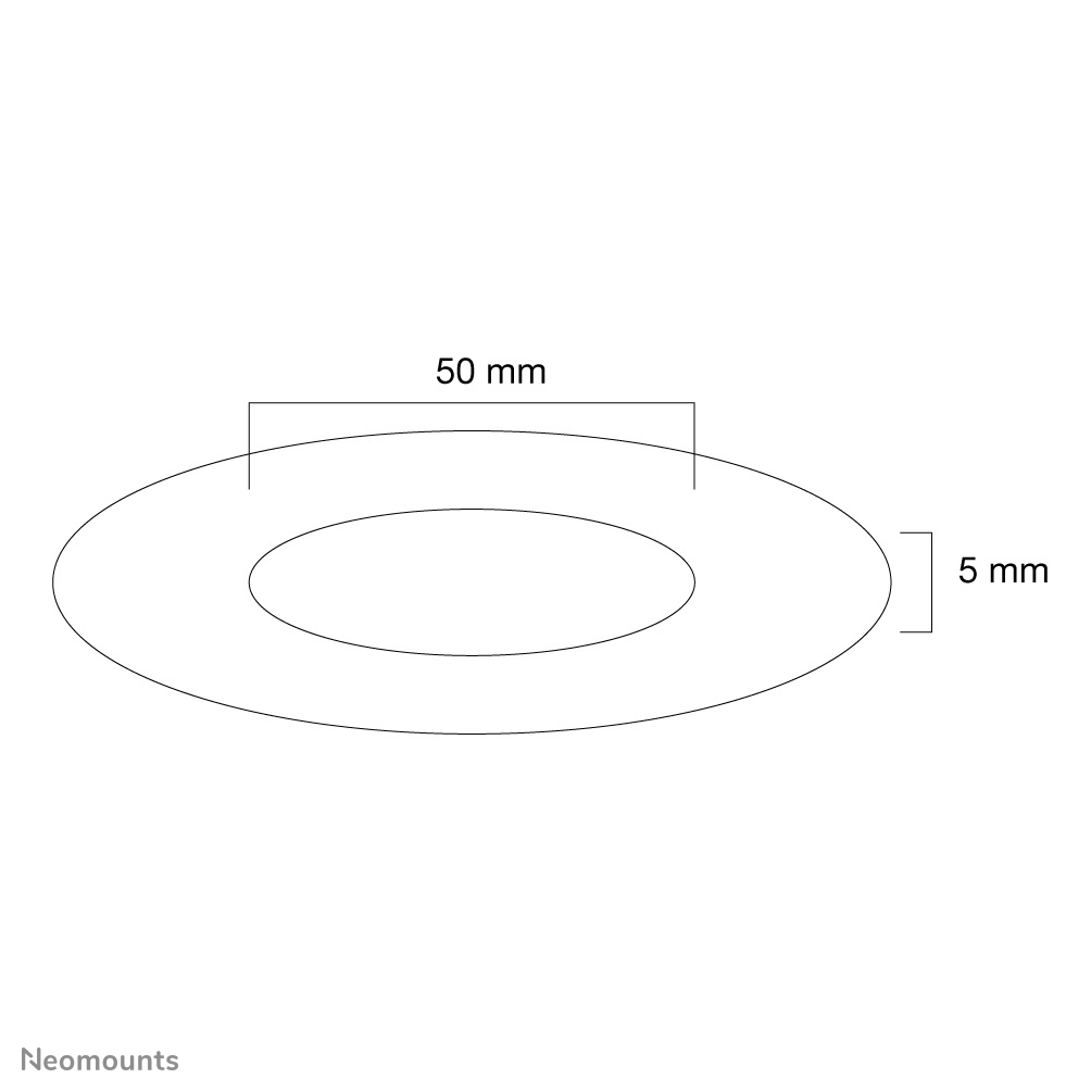 Neomounts Abdeckrosette - Schwarz - Kunststoff - Zimmerdecke - 3 mm - 5 cm - 1 Stück(e)