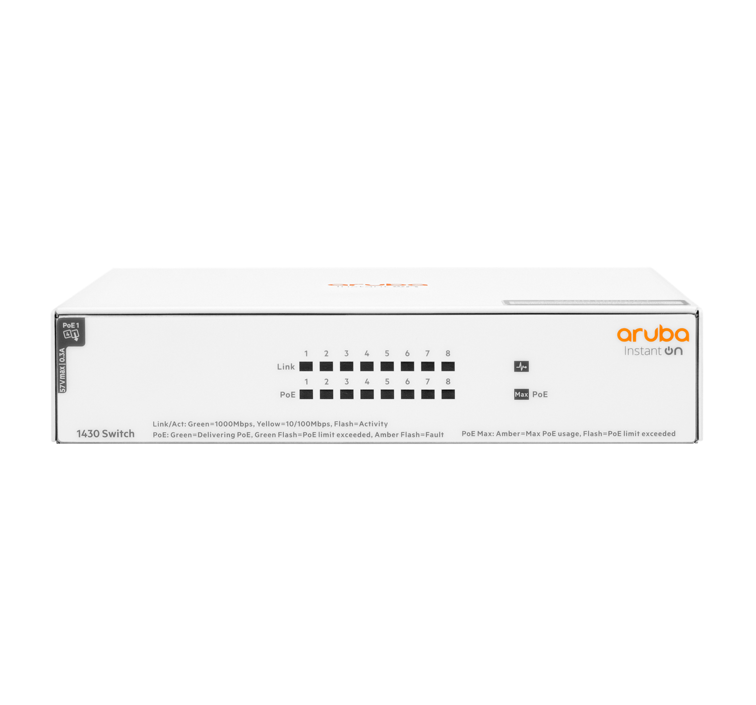 HPE R8R46A Switch 8x10/100/1000, PoE, 64W, lüfterlos, rackmount,