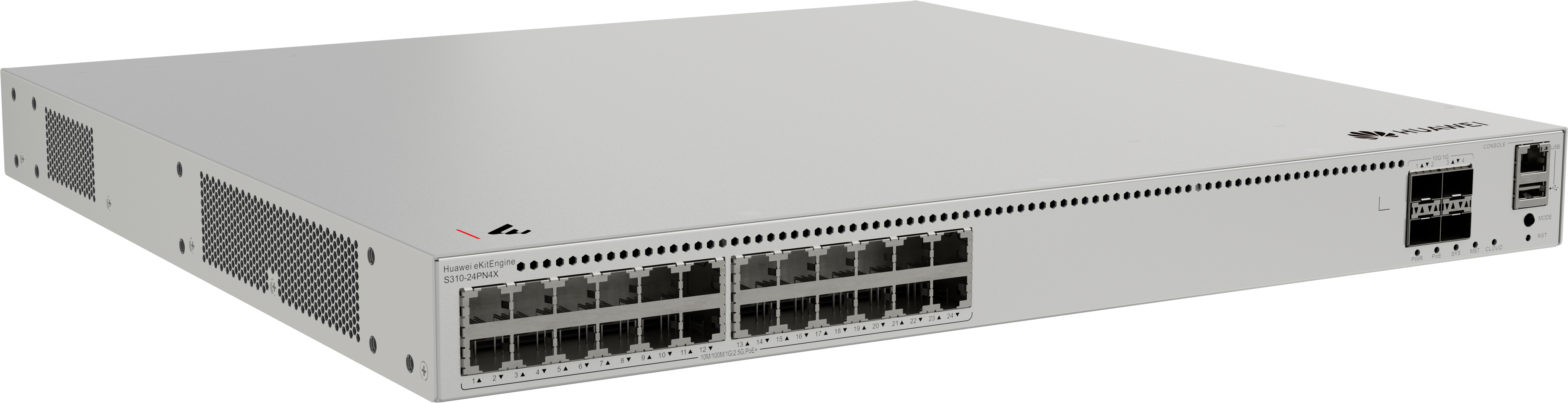 HUAWEI Switch S310-24PN4X (24*  10/100/1000/2.5 GEBASE-T ports (400 W poE+),4*10GE SFP+ ports, built-in AC power)