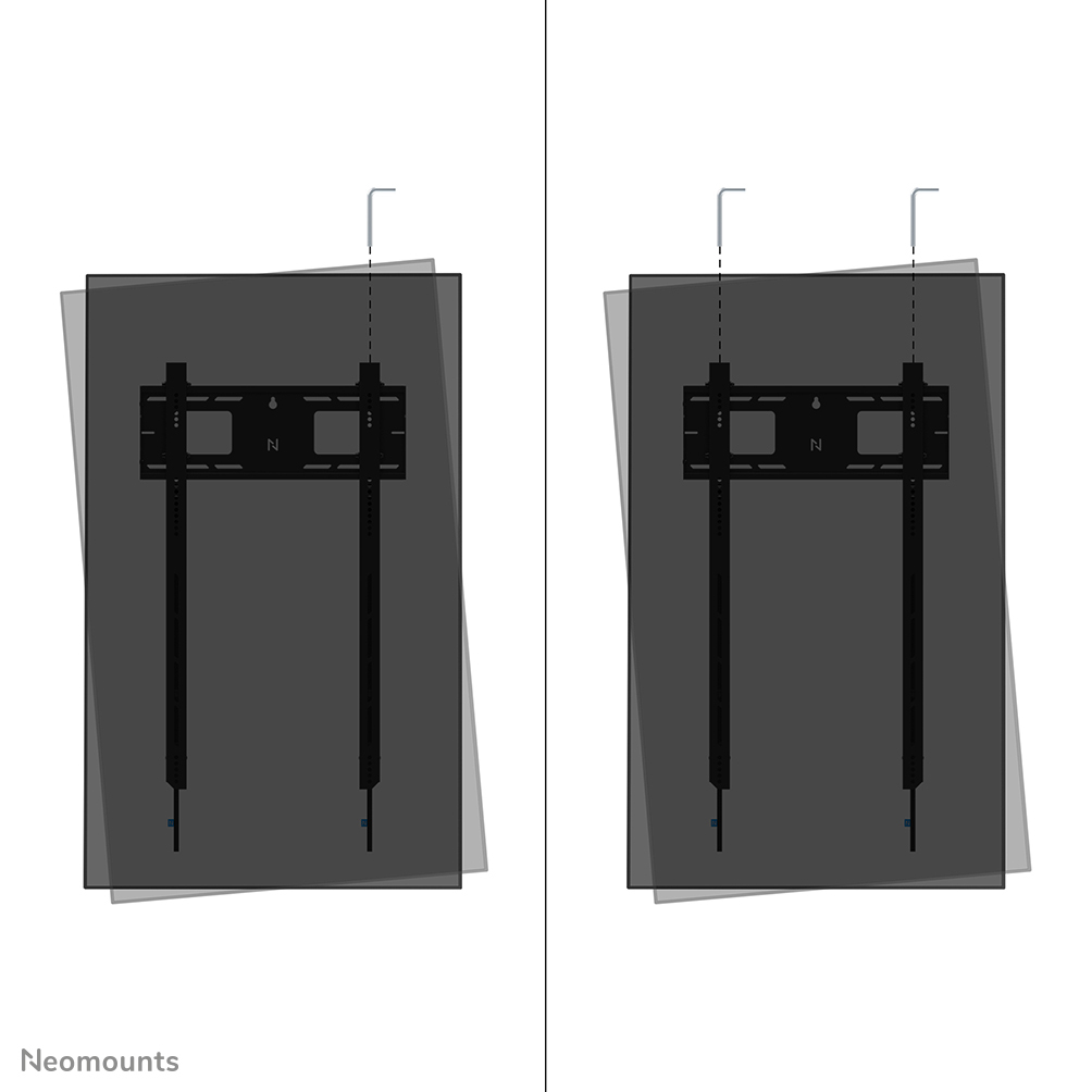 Neomounts feste Wandhalterung Hochformat für 50-98" Bildschirme - Schwarz