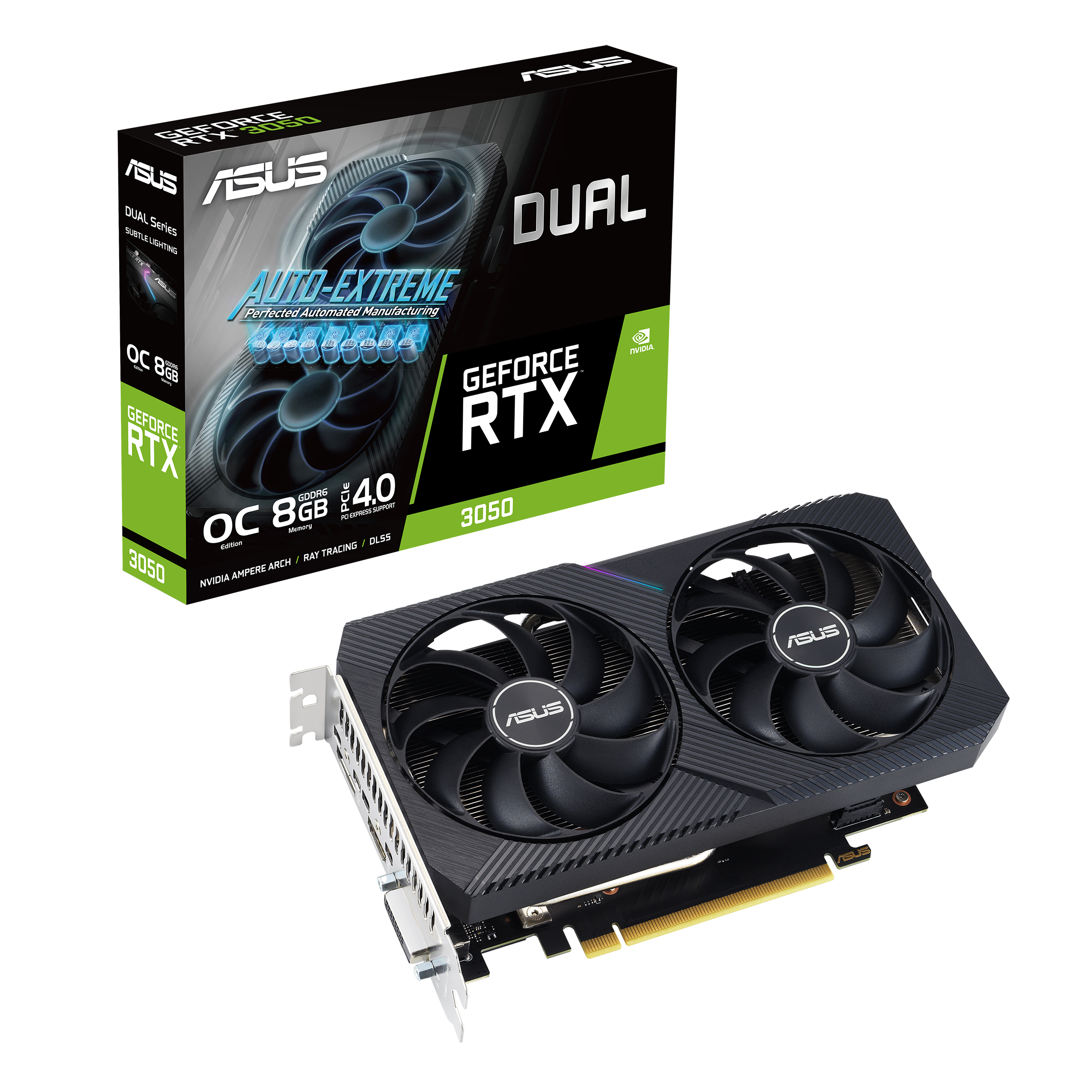 VGA ASUS Dual GeForce RTX 3050 V2 OC Edition 8 GB - 1x HDMI - 1x DP - 1x DVI