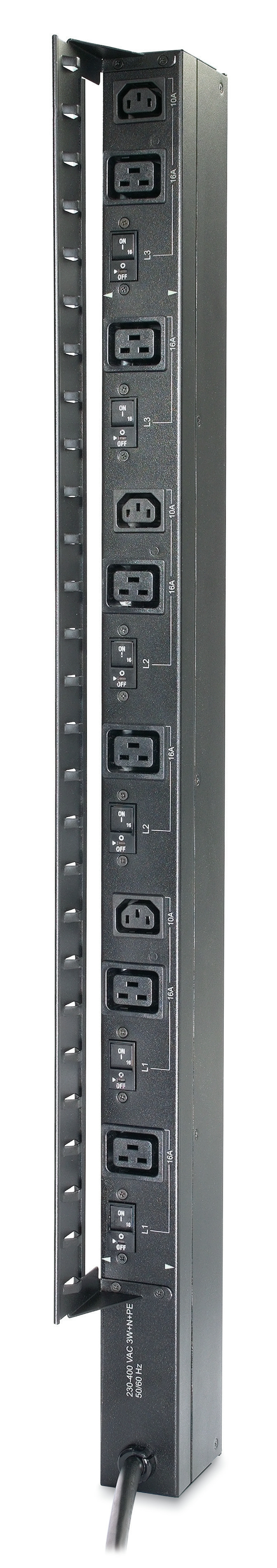 APC AP7555A - Rack PDU, Basic, Zero U, 22kW, 230V, (6) C19 & (3) C13, High Temp