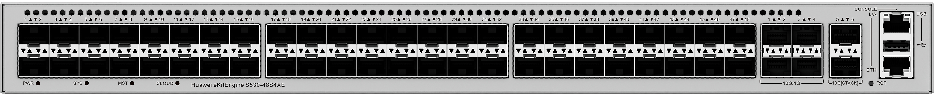 HUAWEI Switch S530-48S4XE 48*GE SFP ports, 4*10GE SFP+ ports, 2*12GE stack ports, with 1*AC power module