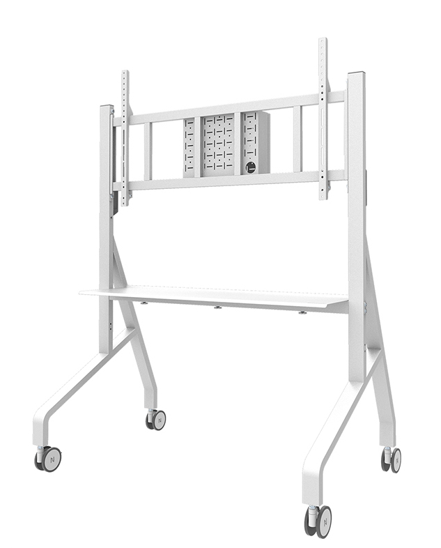 Neomounts FL50-575WH1  Wagen für  Displayständer  verriegelbar  Stahl  weiß  Bildschirmgröße: 178.1-301.4 cm (65"-110")