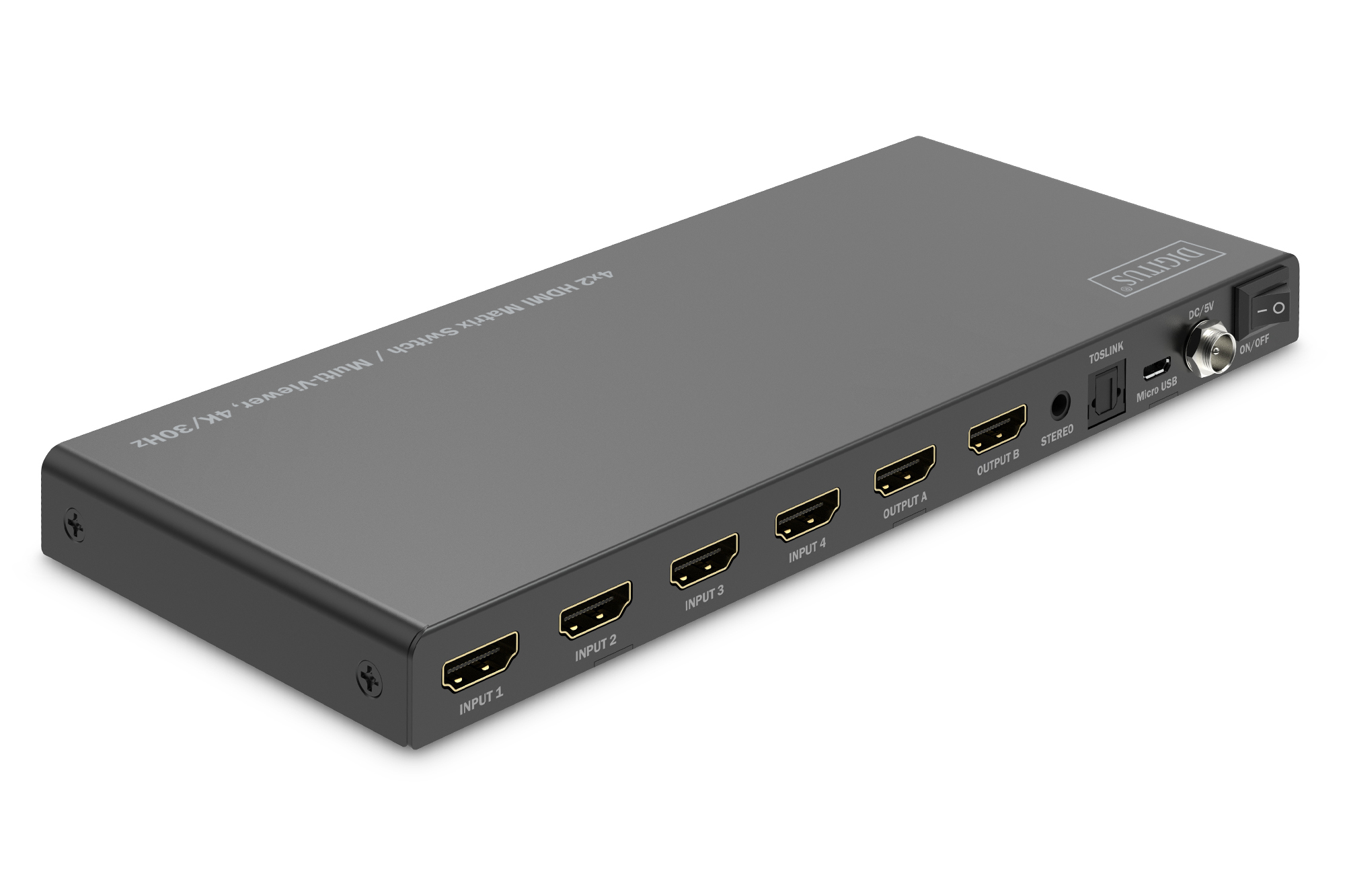 DIGITUS DS-55345 4x2 HDMI Matrix Switch / Multi-Viewer, 4K/30Hz