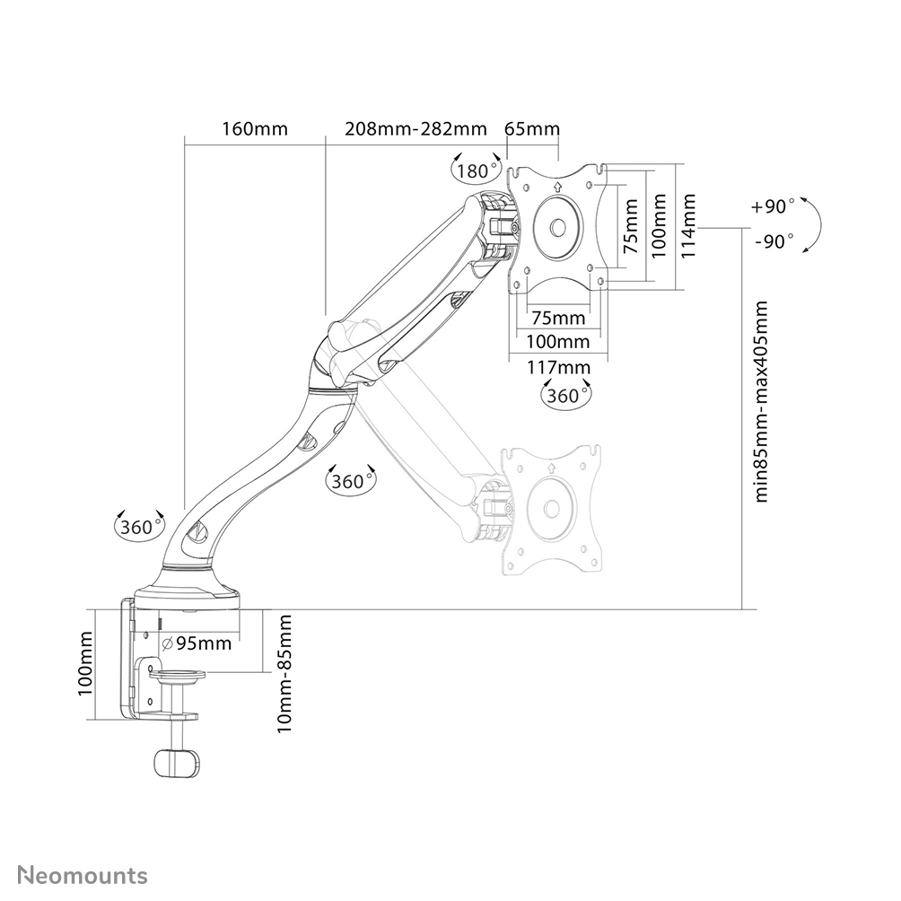 Neomounts Tischhalterung (10-30") schwarz