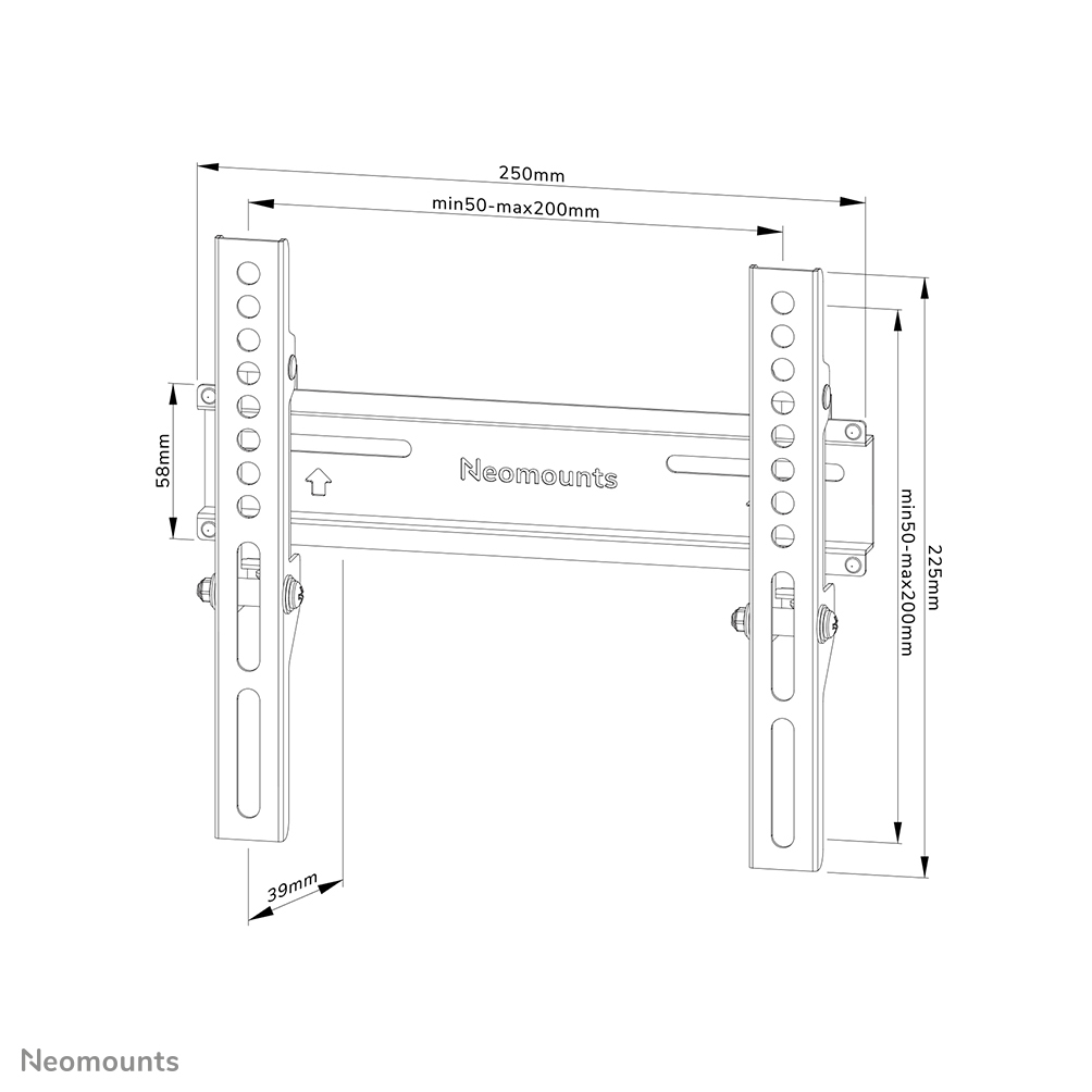 Neomounts TV-Wandhalterung - 30 kg - 61 cm (24 Zoll) - 139,7 cm (55 Zoll) - 50 x 50 mm - 200 x 200 mm - Schwarz