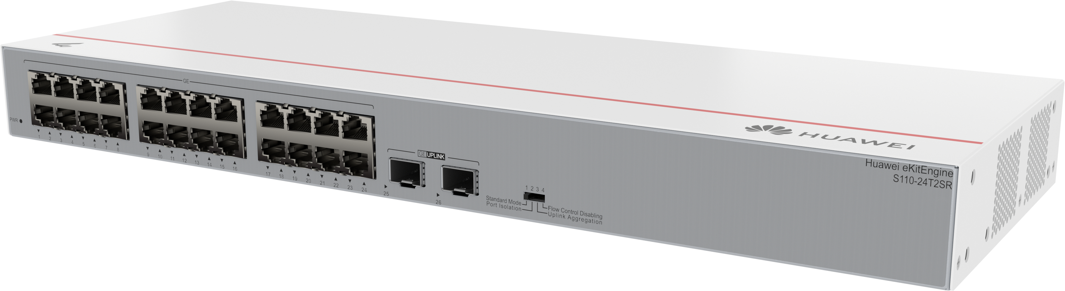 HUAWEI Switch (unmanaged) S110-24T2SR (24*10/100/1000BASE-T ports, 2*GE SFP ports, AC power)