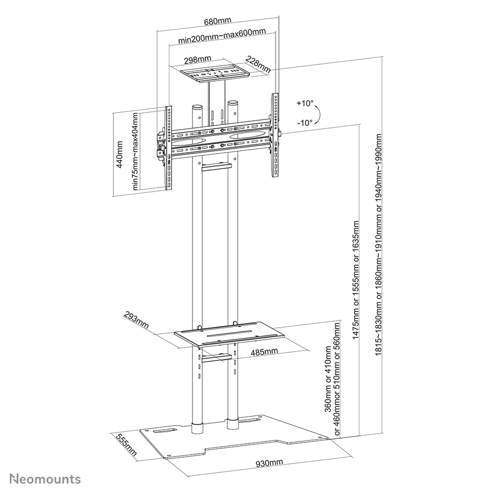 Neomounts BOS 32"-70" 1TFT schwarz Max.70KG#1