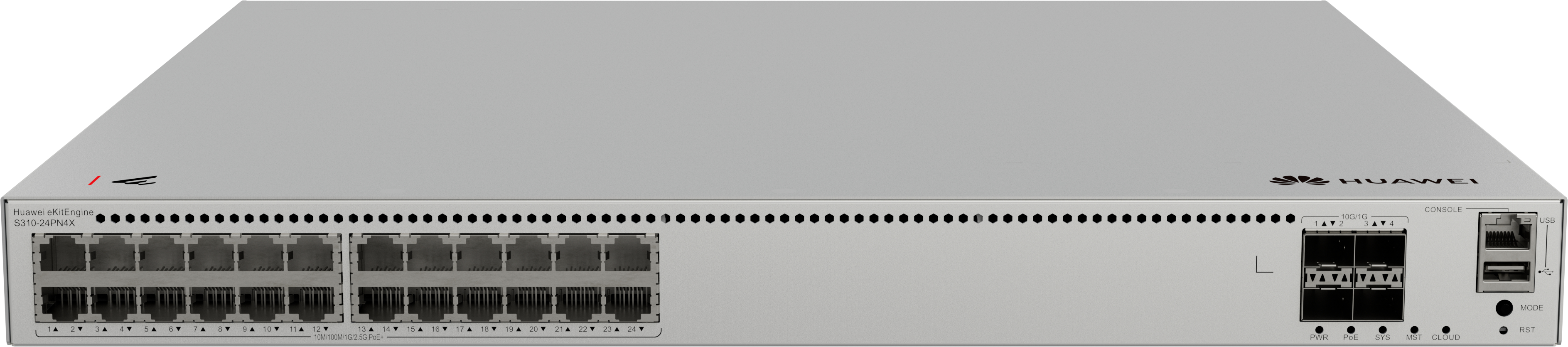 HUAWEI Switch S310-24PN4X (24*  10/100/1000/2.5 GEBASE-T ports (400 W poE+),4*10GE SFP+ ports, built-in AC power)