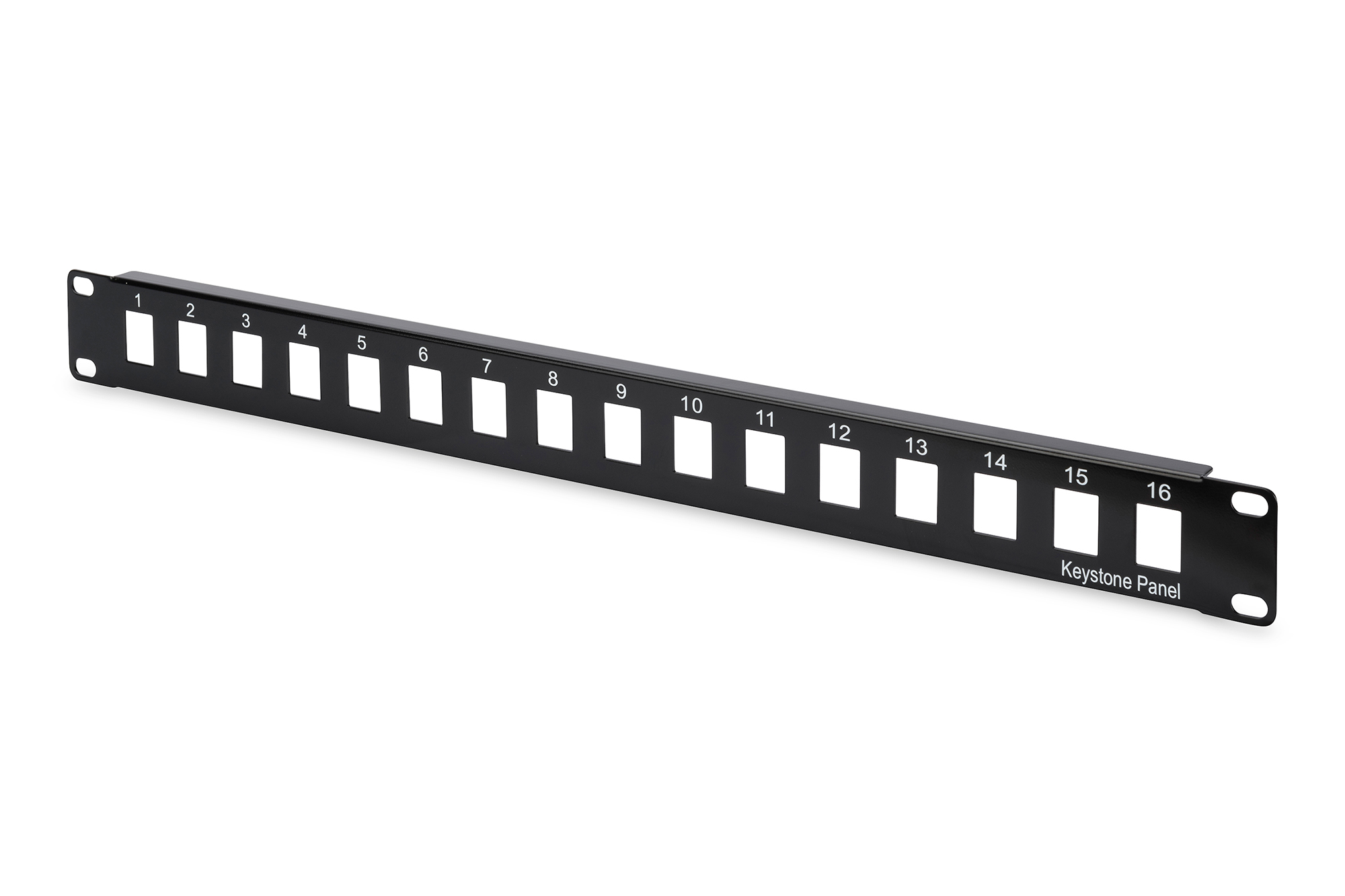 DIGITUS Schrank Zubehör 19" Patch Panel Modular ungeschirmt 16-Port blank 1HE Schwarz RAL 9005 DN-91400