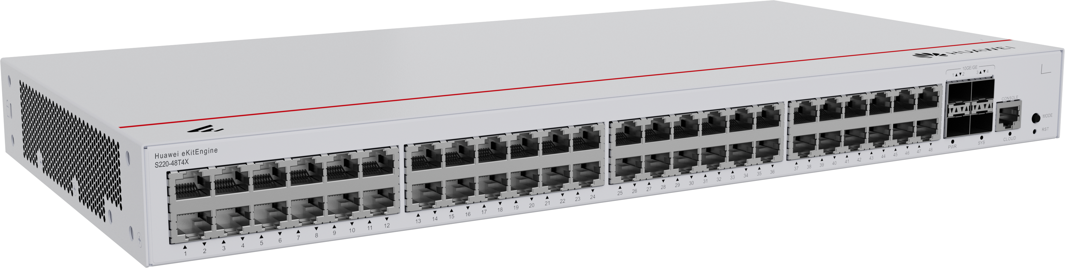 HUAWEI Switch S220-48T4X (48*10/100/1000BASE-T ports, 4*10GE SFP+ ports, built-in AC power)