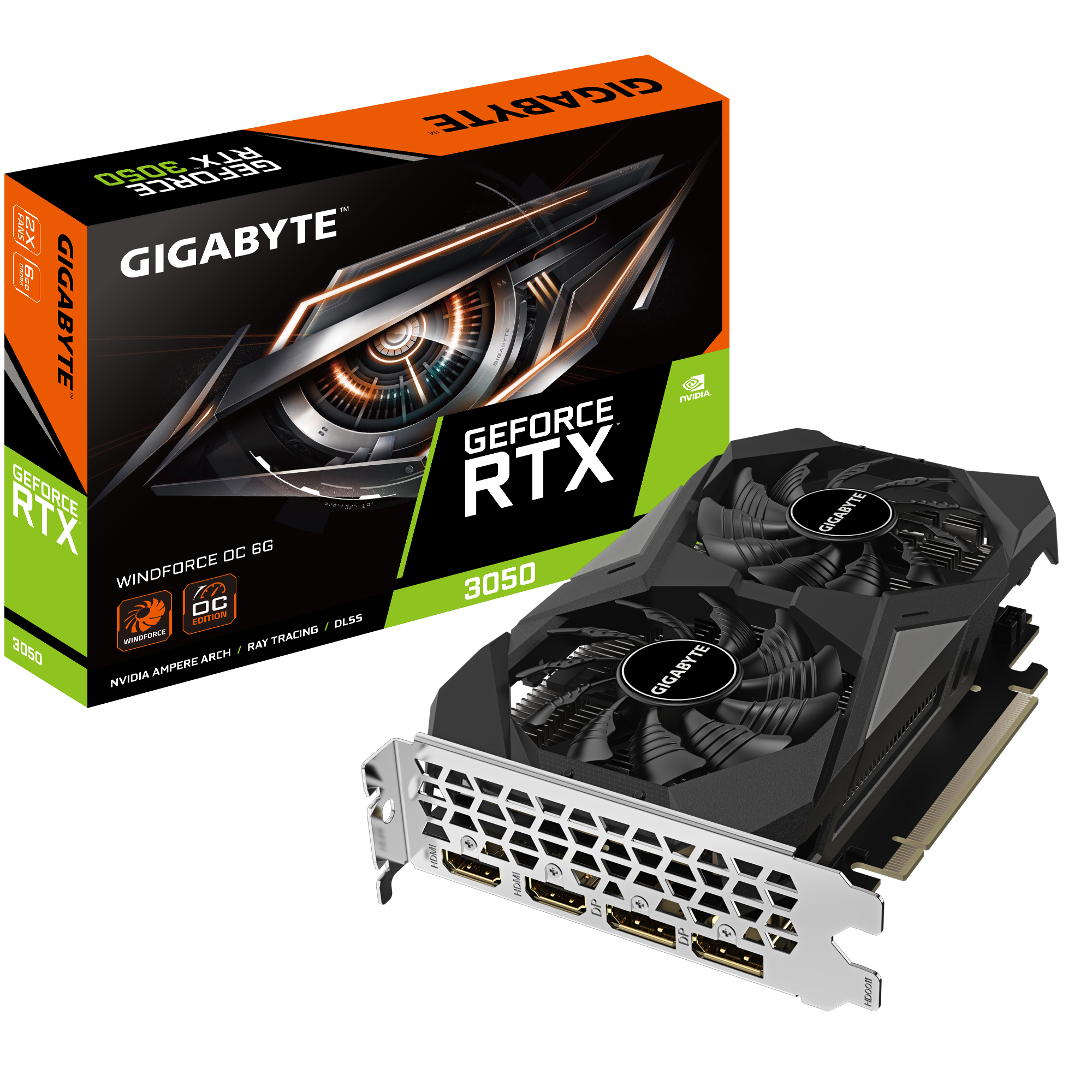 VGA Gigabyte GeForce RTX 3050 WINDFORCE OC 6G - OC Edition