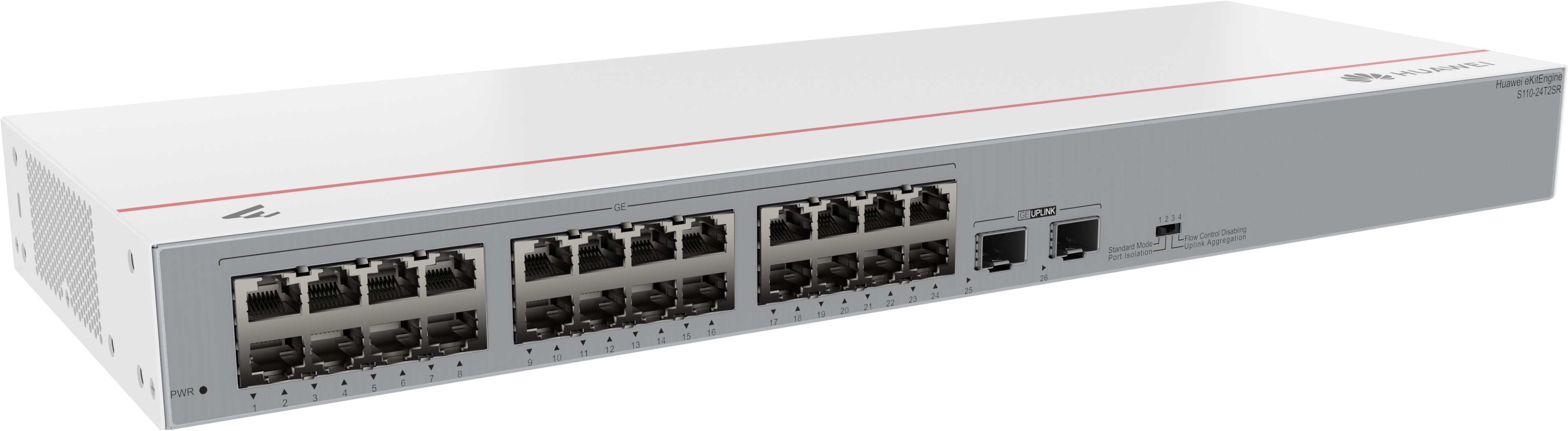 HUAWEI Switch (unmanaged) S110-24T2SR (24*10/100/1000BASE-T ports, 2*GE SFP ports, AC power)