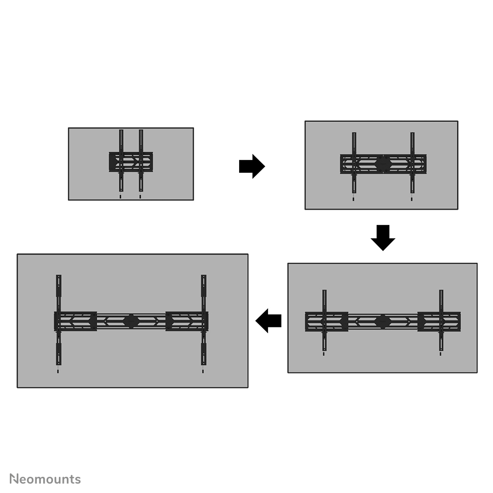 Neomounts Select Schwerlast-TV-Wandhalterung - 160 kg - 139,7 cm (55 Zoll) - 2,79 m (110 Zoll) - 1500 x 900 mm - Höhenverstellung - Schwarz