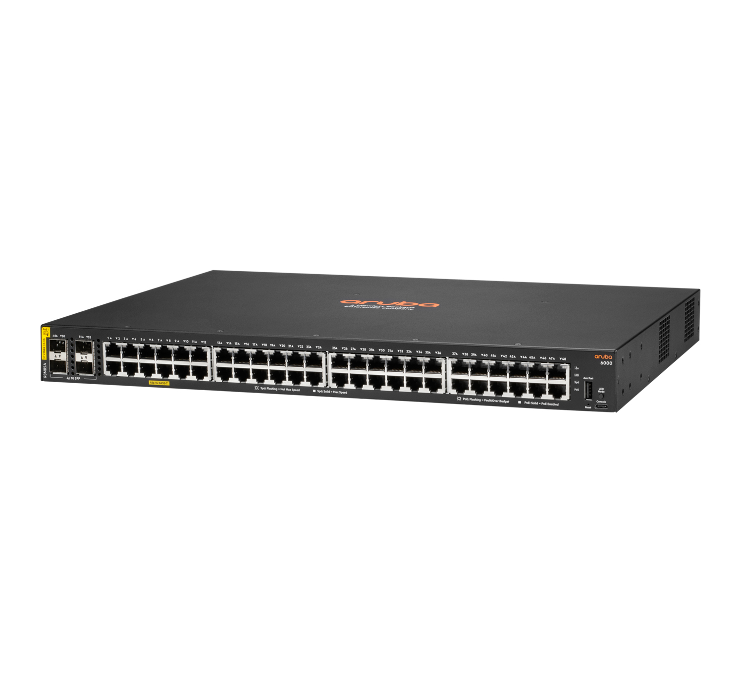 HPE Aruba Switch R8N85A 6000 48G Class4 PoE 4SFP 370W, managed, 48 x 10/100/1000 (PoE+)