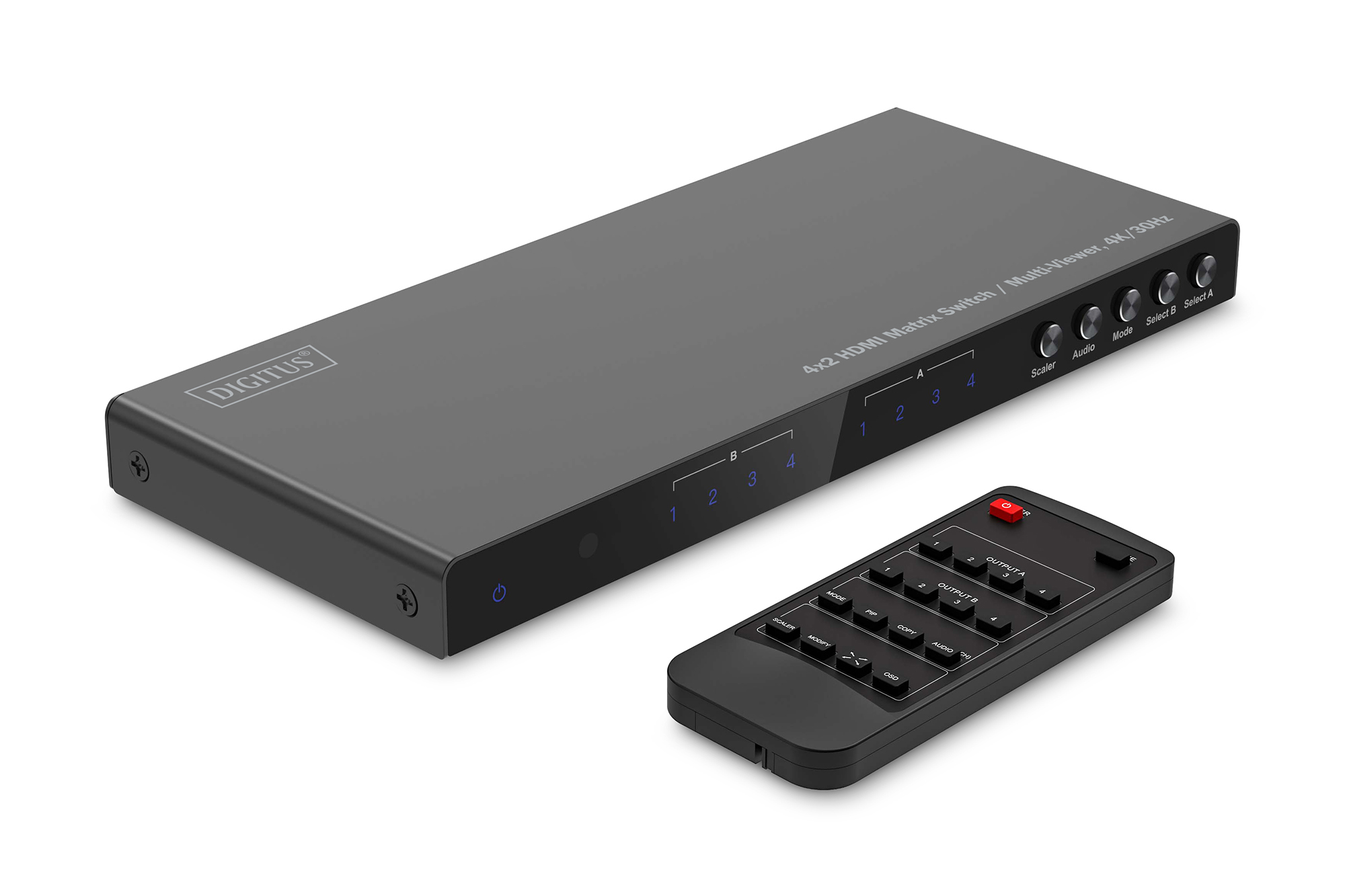 DIGITUS DS-55345 4x2 HDMI Matrix Switch / Multi-Viewer, 4K/30Hz